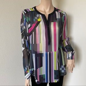 🎉Host Pick🎉 Trina Turk Multicolored Silk Blouse